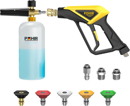 Pohir Short Handheld with  4500 PSI Foam Cannon For Pressure Washer