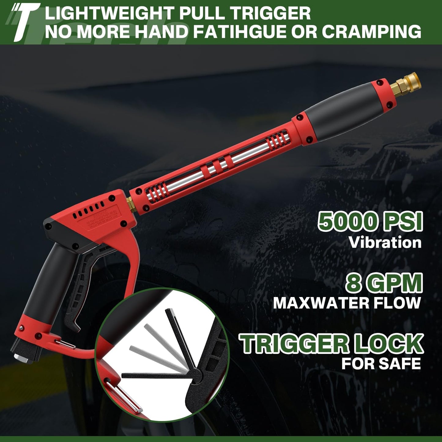 5000PSI Pressure Washer Gun and 50FT Hose Kit