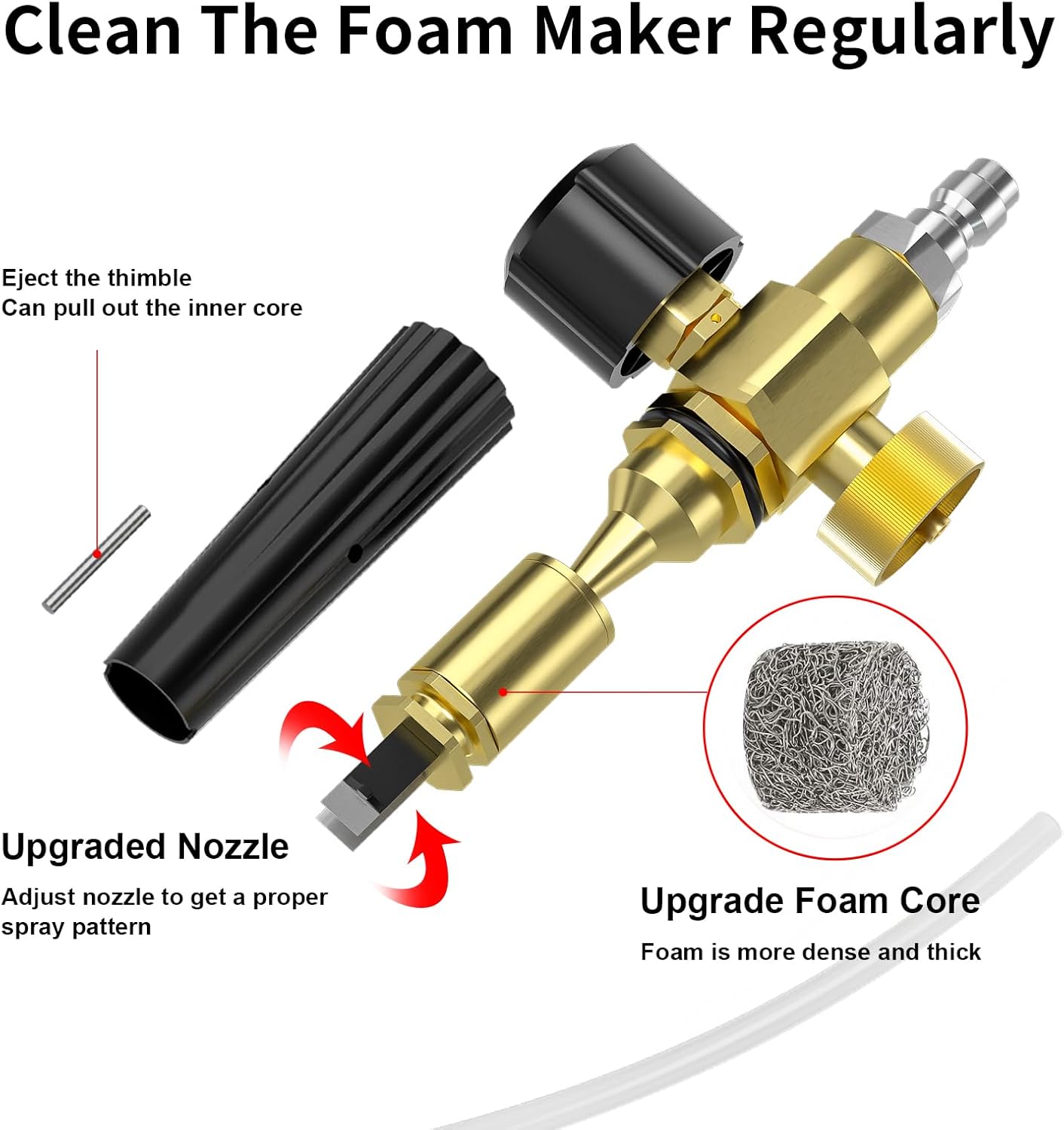 Pohir Short Handheld with  4500 PSI Foam Cannon For Pressure Washer
