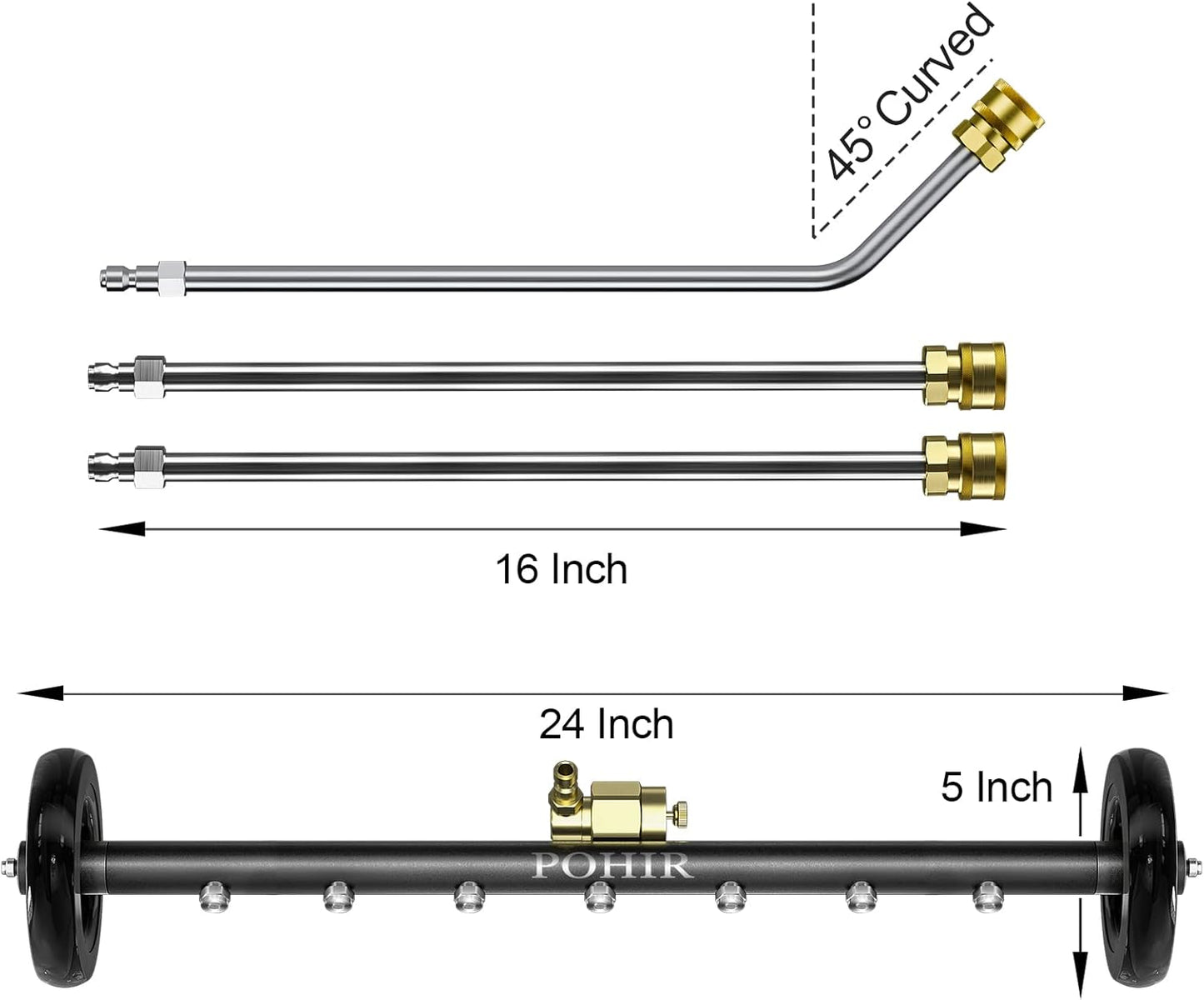 Accesorio de Lavadora a Presión POHIR para Chasis Pro Max 16", 4800psi
