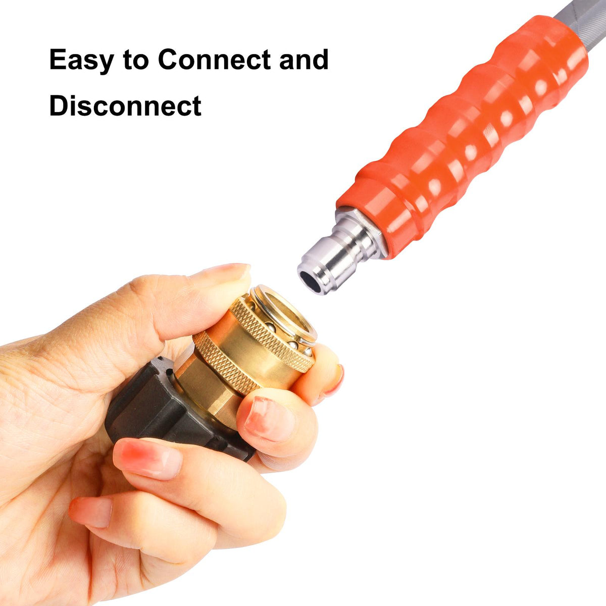 Adaptador de Conexión Rápida para Lavadora a Presión POHIR, Adaptador de Rosca de Latón M22-14MM a Enchufe QC de 3/8, Conector de Lavadora a Presión Femenino a Masculino, Rosca Métrica M22 14mm Femenina a Conector M22 14mm Masculino, 5000 PSI