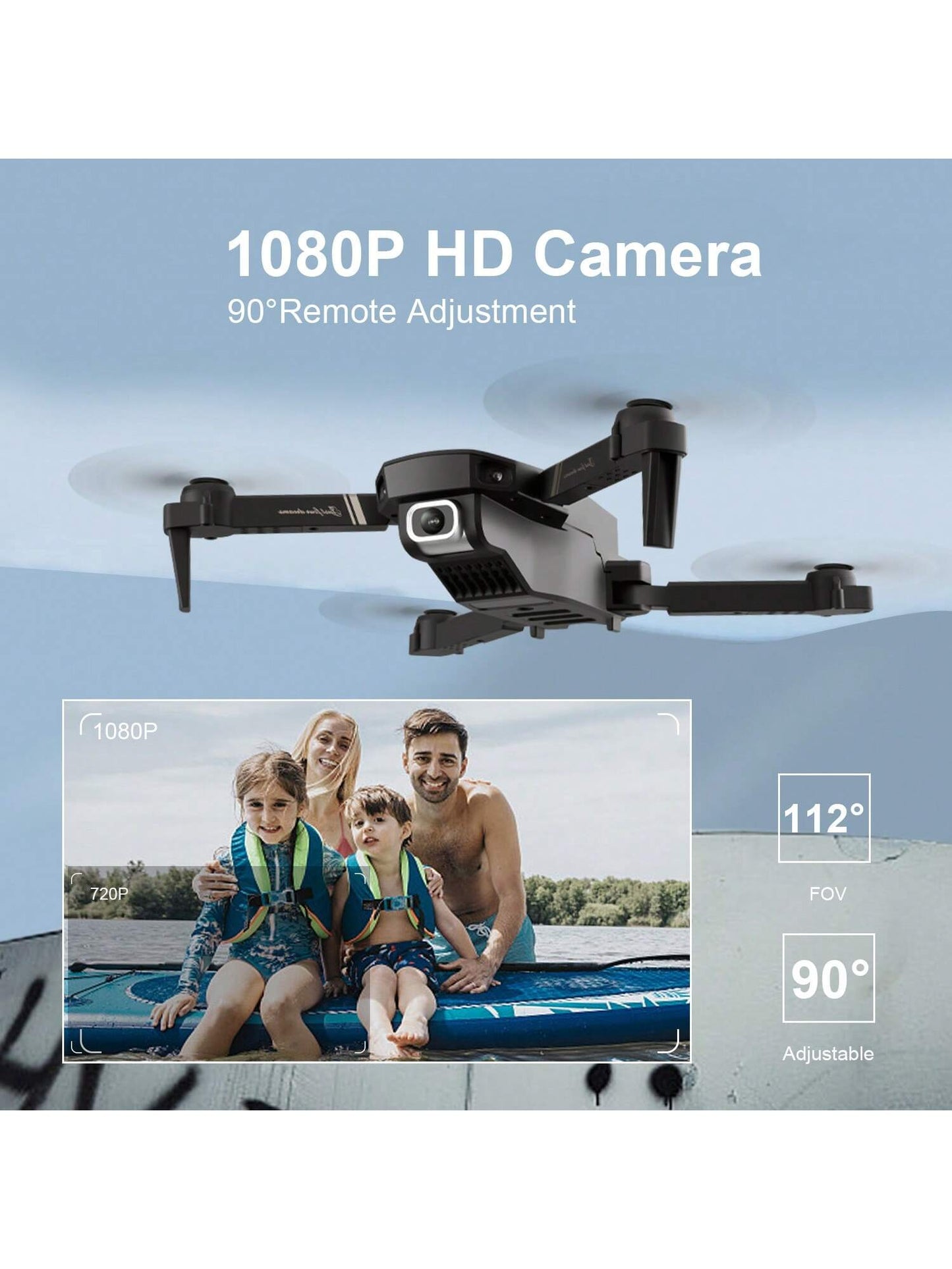 Foldable Mini Drone with Camera - 1080P HD Drone ,3 Batteries,Drones for Adults Kids