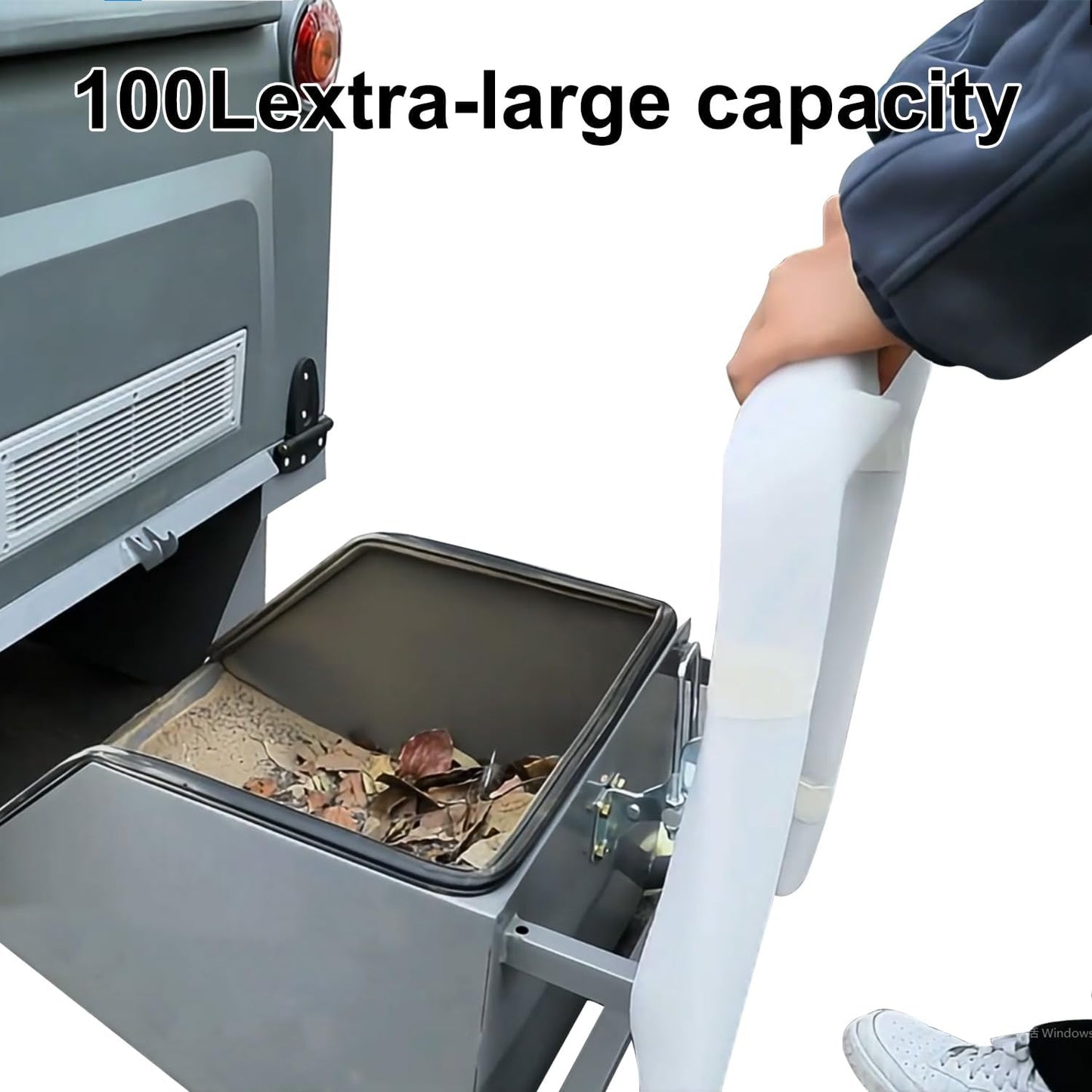 Máquina de barrido de suelo a bordo 50.4" de ancho de limpieza 800W motor sin escobillas alimentado por batería de litio 92600Sqft/h de eficiencia