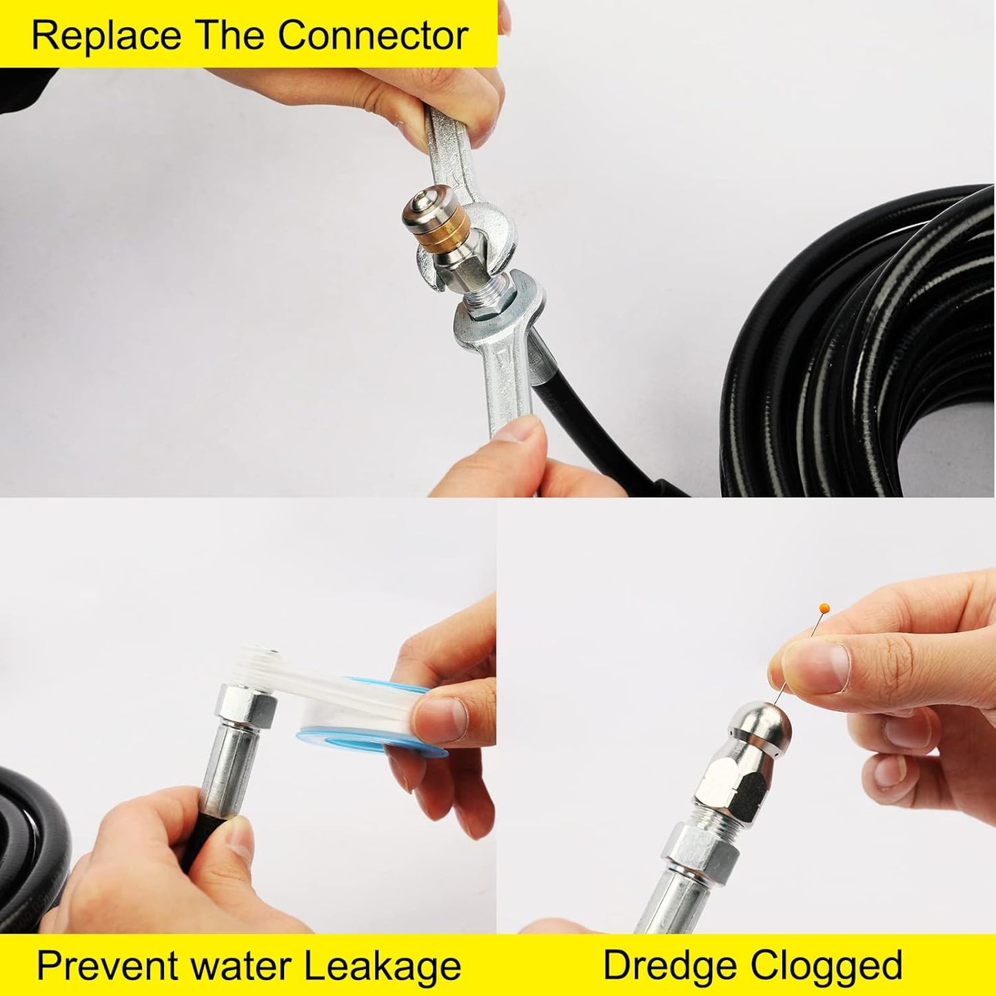 POHIR Sewer Jetter Kit for Pressure Washer, 4200 PSI Drain Cleaner Hose