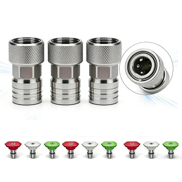 POHIR Garden Hose to Pressure Washer Adapter, 3/4" GHT to 1/4" Quick Connect, Stainless Steel Connector