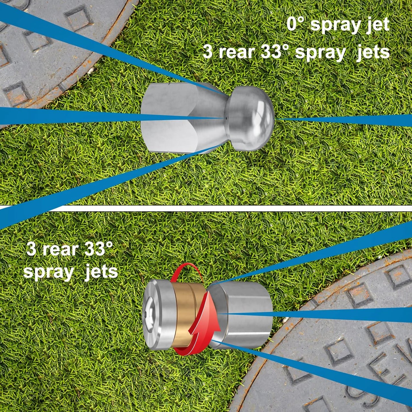 POHIR Sewer Jetter Kit for Pressure Washer, 4200 PSI Drain Cleaner Hose