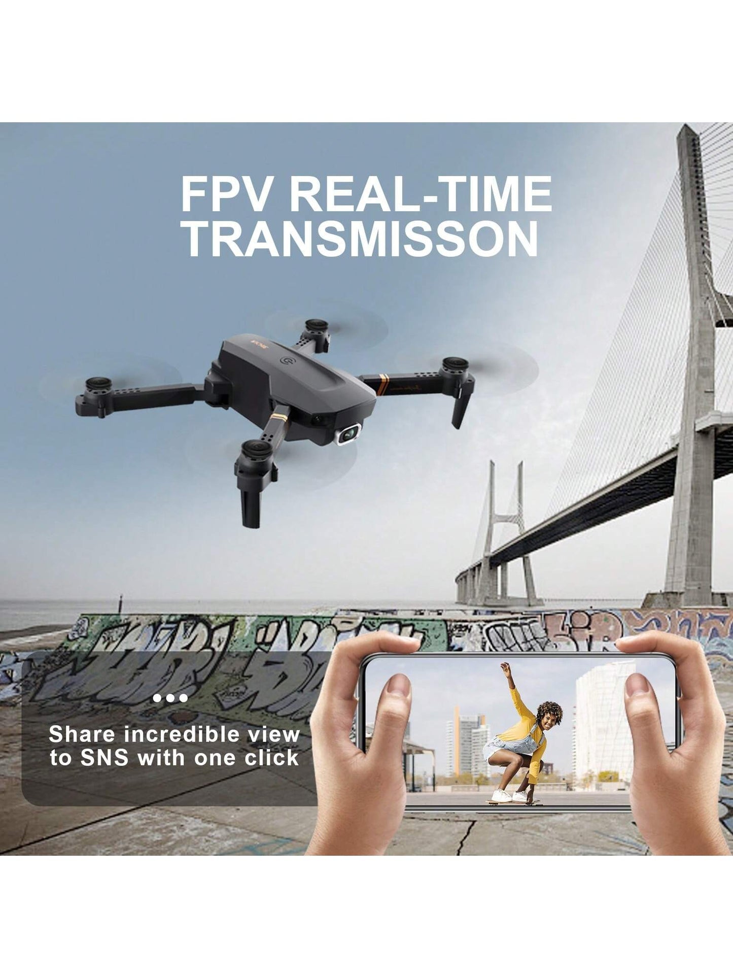 Foldable Mini Drone with Camera - 1080P HD Drone ,3 Batteries,Drones for Adults Kids